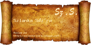 Szlanka Sára névjegykártya