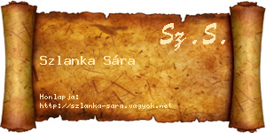 Szlanka Sára névjegykártya